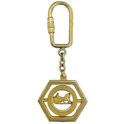 #ad Celine Auth hand bag Japan women used Keyring Gold Keychain Carriage Metal Gp $140.38