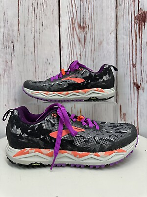 #ad Brooks Caldera 3 Black Purple Running Sneakers Size 10B TCC $59.00