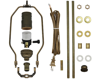 #ad Antique Brass Make A Lamp Kit With All Parts amp; Instructions for DIY Lamp Repair $21.94