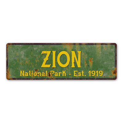 #ad Zion National Park Rustic Metal Sign Cabin Wall Decor 106180057001 $26.95