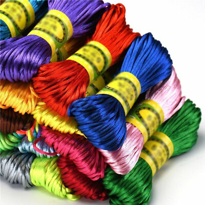 #ad 20m Nylon Rattail Satin Chinese Knotting Silk Macrame Cord String Jewelry Making $7.59