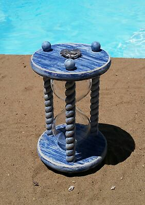 #ad Beach Wedding Hourglass in Nautical Blue Beach Wood by Heirloom Hourglass $139.99