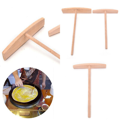 #ad Spreader DIY Wooden Stick Batter Pancake Kitchen Tool Rake Round Crepe Maker $6.24