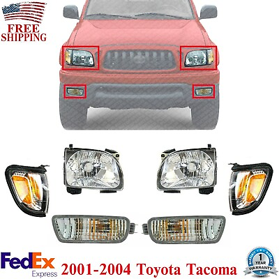 #ad Front Headlights Parking Lamp Signal Light LH amp; RH For 2001 04 Toyota Tacoma $110.06