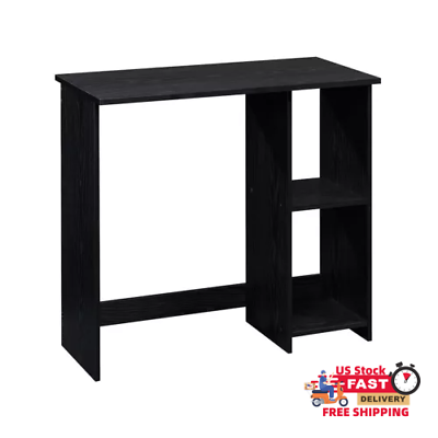 #ad Small Space Writing Desk with 2 Shelves True Black Oak Finish $31.24