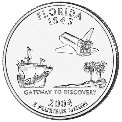 #ad 2004 D Florida State Quarter $2.15