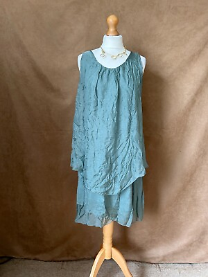 #ad Women#x27;s Ladies Elegant Lined Silk Summer Occasion Dress. Size 12 GBP 12.49