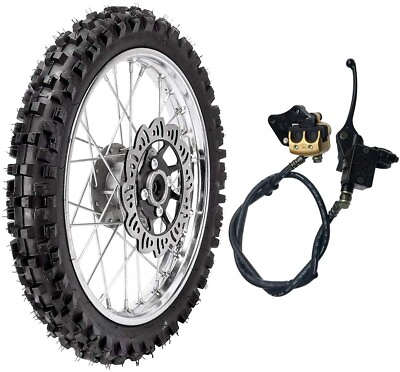 #ad 14inch 60 100 14 Front Wheel Rim Tire Disc Brake 70cc 110cc 125cc Pit Dirt Bike $134.29