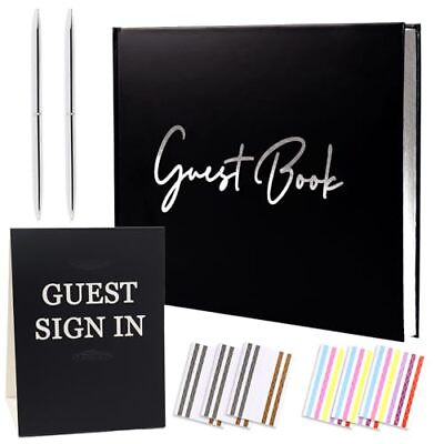 #ad Wedding Guest Book Guest Book Wedding Reception with Pen Set Guest Sign in ... $26.35