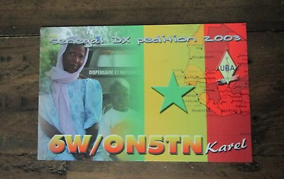 #ad Karel Senegal 6W ON5TN QSL Radio Postcard $2.75