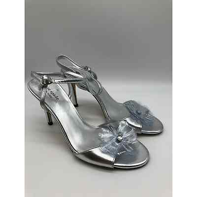 #ad Kate Spade Giulia Silver Stiletto Ladies Open Toe Sandals Dress Size 10 NEW $70.00