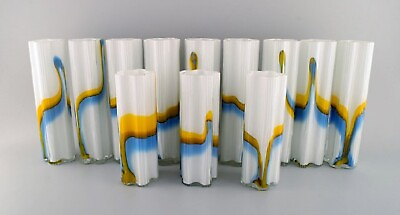 #ad Stölzle Oberglas Austria. Twelve Vienna vases in art glass. 1980s. $1250.00