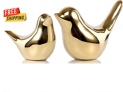 #ad Small Birds Statues Gold Home Decor Modern Style Figurine Decorative Ornaments f $22.40
