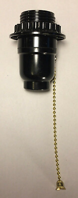 #ad New Threaded Phenolic Bakelite Pull Chain Lamp Socket w Shade Ring E26 #SO682 $6.82