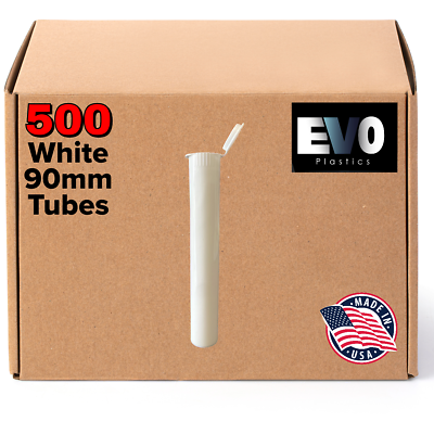 #ad 90mm White Pre Roll Tubes 500 Bulk Pre Roll Cones Raw 1 1 4 .5g Half G $59.99