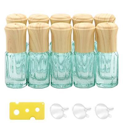 #ad 10Pcs 3ml Light Blue Glass Roller Bottles Mini Roll on Bottles Cosmetics Perf... $17.69