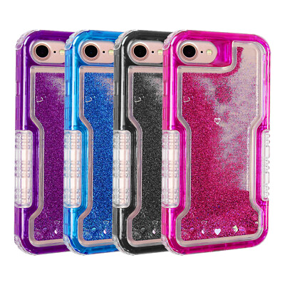 #ad For iPhone SE 2nd 7 8 4.7 inch Cases Glitter Case Girls Cute Floating Liquid $7.99