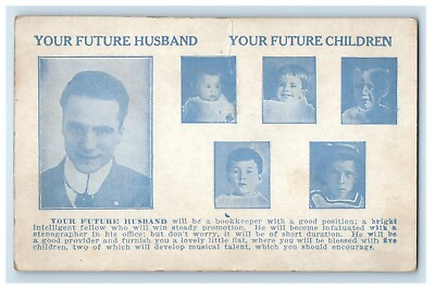 #ad c1905 Future Husband And Future Childrens Kids Unposted Antique Postcard $19.97