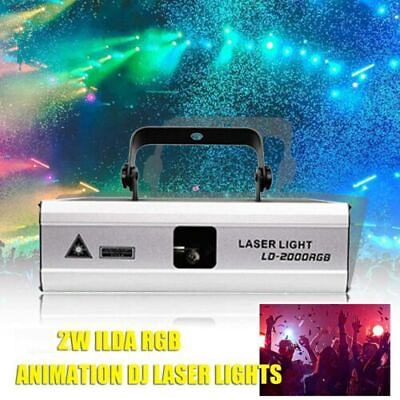#ad 2W ILDA RGB Animation Stage Laser Light LED Lighting Lamp For DJ Disco Party $269.77