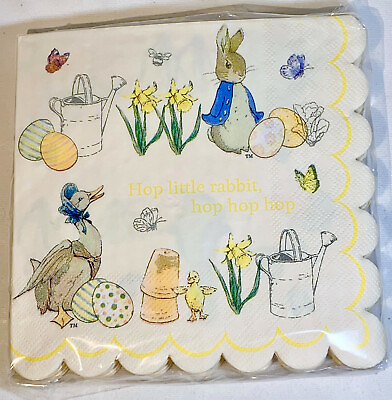 #ad Beatrix Potter Peter Rabbit Party Shower Easter Scalloped Edge Paper Napkins $9.99