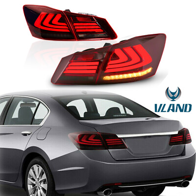 #ad Pair Red Smoke LED Tail Lights Assembly For 2013 2014 2015 Honda Accord 4 Door $189.99