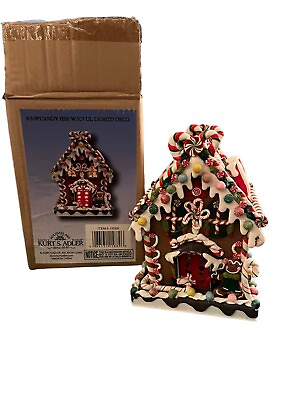 #ad Kurt Adler New 8 5 8 Inch Claydough and Metal Candy House with C7 UL Light $49.99