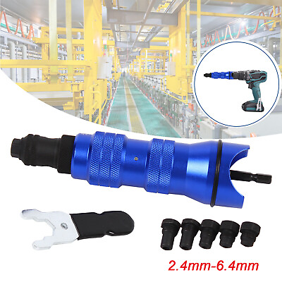 #ad Electric Rivet Nut Gun Adapter Cordless Riveting Tool Insert Nut Drill Tool Kit $32.30