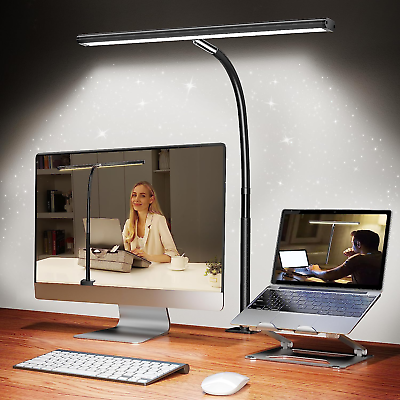 #ad Eye Caring LED Desk Lamp for Office Home Stepless Dimming Adjustable Gooseneck $57.99