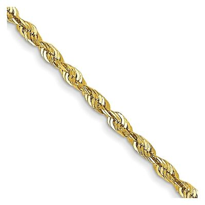 #ad Gift for Mothers 10k Yellow Gold 1.5mm Extra Light Diamond Cut Rope 18quot; Necklace $236.00