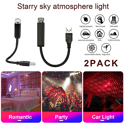 #ad 2x Car Light Interior Roof Star Sky Atmosphere Lamp Night Romantic LED Projector $6.79