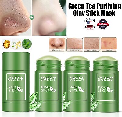 #ad 4 × Green Tea Purifying Clay Stick Mask for Deep Clean Pore Blackhead Remover US $7.37