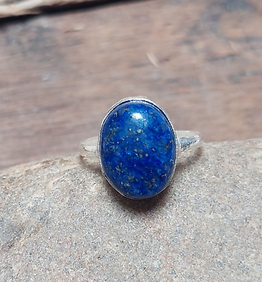 #ad Oval Blue Lapis Lazuli 925 Sterling Silver RingHandmade Rings Gift For Her $10.59
