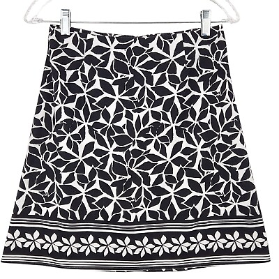 #ad The Limited Skirt Women’s Size 0 Black White Line Floral Stretch A Line Feminine $17.99