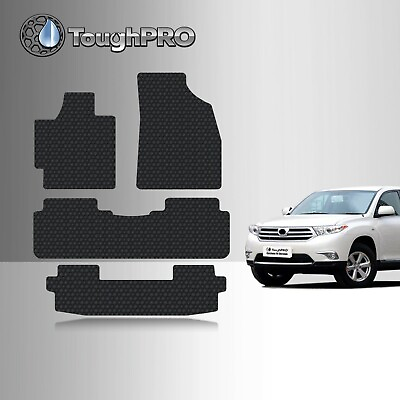 #ad ToughPRO Floor Mats 3rd Row Black For Toyota Highlander All Weather 2008 2013 $99.95