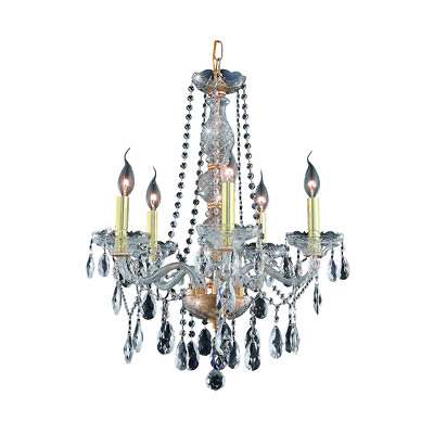 #ad Crystal with Gold Chandelier Elegant Ceiling Venetian Lighting 6 Light Fixture $500.55