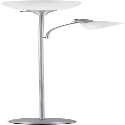 #ad 67134 72quot; Torchiere Floor Lamp Adjustable Reading Light Silver Frosted Plast $32.88