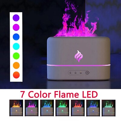 #ad 250ml USB Air Humidifier Essential Oil Aroma Diffuser 3D Flame Mist Home Decor $15.89