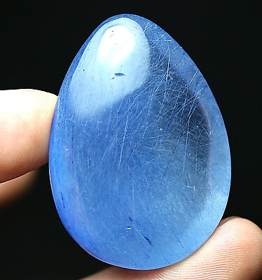 #ad 114Ct Natural Clear Beautiful Blue Rutile Crystal Ball Quartz Pendant Polished $52.49