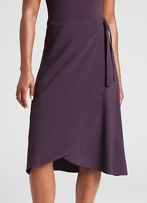 #ad NWT Athleta Grace Wrap Skirt Purple Violet Side Tie Easy Work Travel Sz 1X $59.00