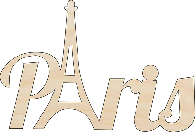 #ad Eiffel Tower Laser Cut Out Unfinished Wood Craft Shape WLD95 $4.76