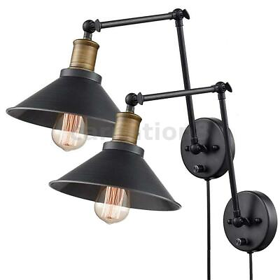 #ad #ad Retro Swing Arm Wall Sconce Adjustable Wall Lamp Industrial Light Home Deco $55.46