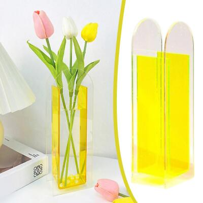 #ad Style Modern Ornaments Vase Floral Container Decorative Bottles Acrylic Vase❀ $8.35