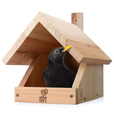 #ad Solid Wood Blackbird Nesting Box Weatherproof amp; Untreated Wooden Bird Hous... $63.43
