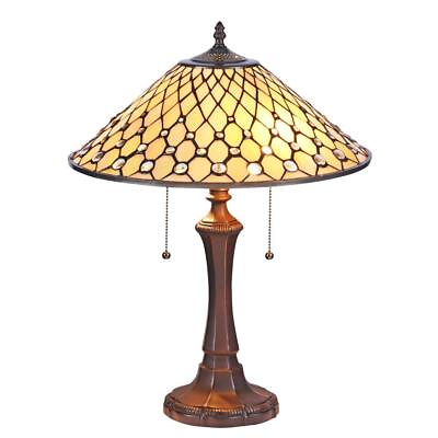 #ad FANNY Tiffany style Victorian 2 Light Table Lamp 16quot; Wide $127.81