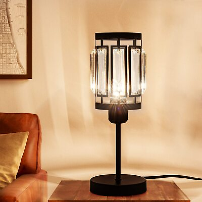 #ad Larootsi Industrial Table Lamp MetalCrytal Rustic Table Lamp with Plug in C... $46.92