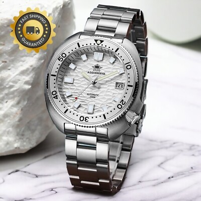 #ad 43mm ADDIESDIVE NH35 Automatic Mechanical Diver 200M Waterproof Stainless Watch $94.74