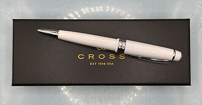#ad Cross Bailey Light Ballpoint Pen White with Silver AT0742 2 NEW In The Box $14.95