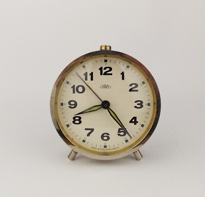 #ad Vintage 1970s Alarm clock PRIM Czechoslovakia Retro Old Desk table watch decor $25.00