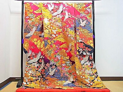 #ad Japanese Kimono Uchikake Wedding Pure Silk japan 1571 $450.00