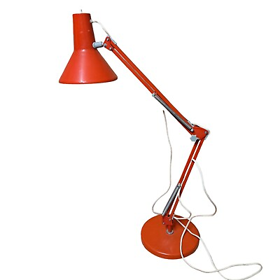 #ad Vintage HCF Anglepoise Desk Lamp Denmark Orange Tested and Working GBP 69.99